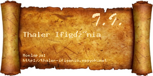 Thaler Ifigénia névjegykártya